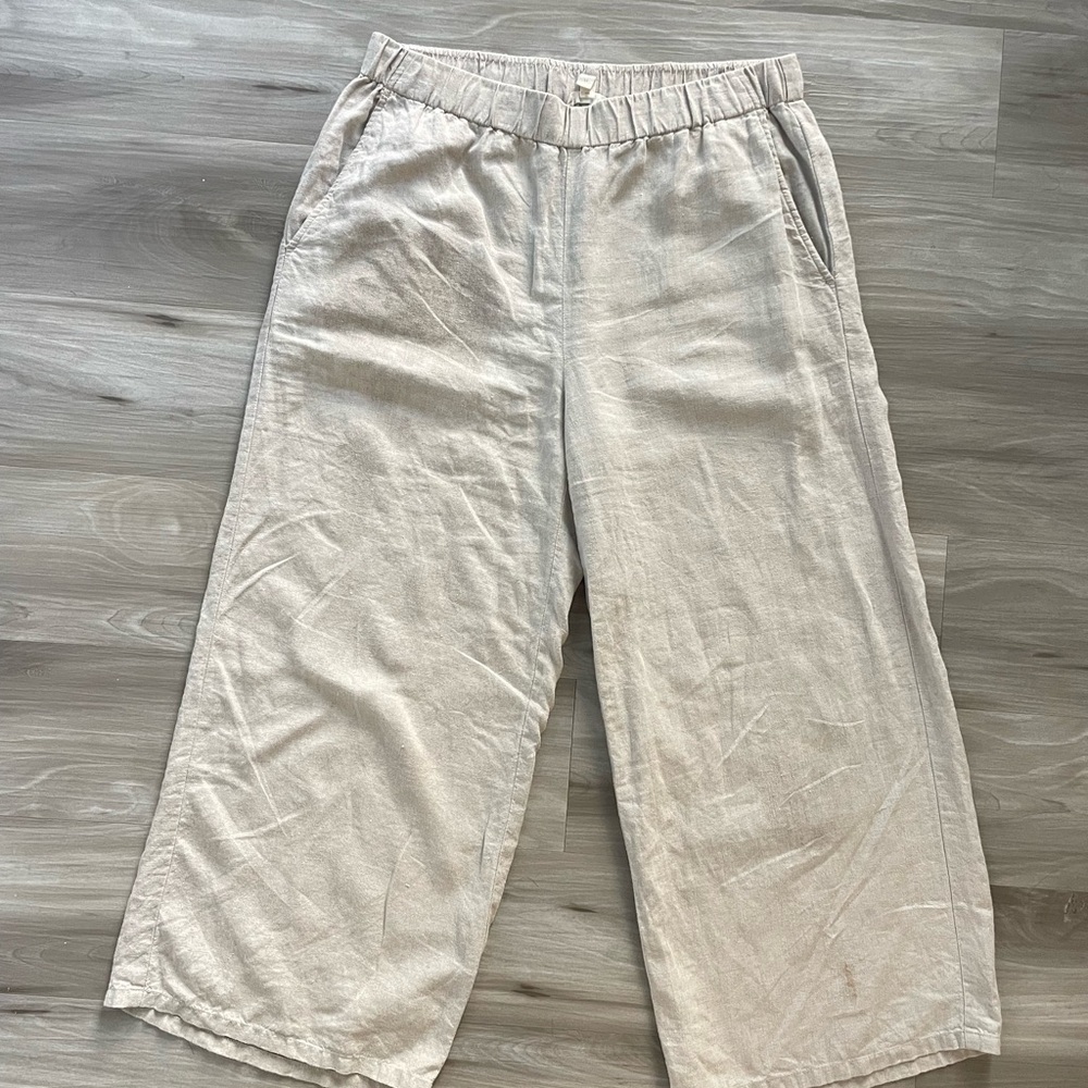 Eileen Fisher Cream Wide Leg Pants